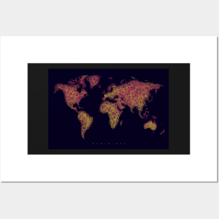 World Map Abstract Art Posters and Art